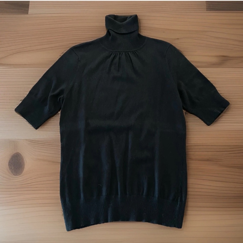 LL Bean Women’s Black Turtle Neck Angora Blend M Regular Quiet Luxury Minimalist